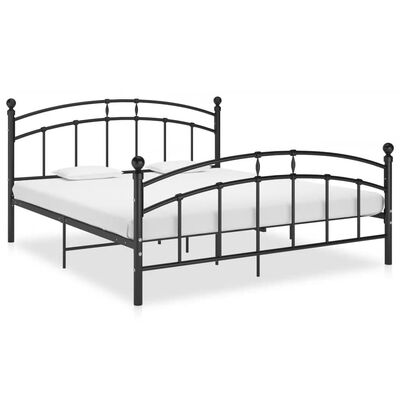 vidaXL Cadre de lit sans matelas noir métal 140x200 cm