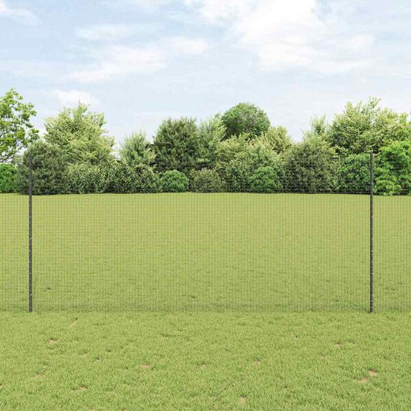 vidaXL Cl&ocirc;ture avec poteau Gris 1,4 x 10 m Acier et PVC
