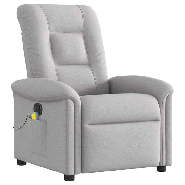 vidaXL Fauteuil de massage inclinable électrique gris nuage tissu