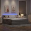 vidaXL Lit avec des lumi&egrave;res &agrave; LED Taupe 180 x 200 cm tissu