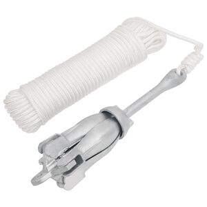 vidaXL Ancre pliable avec corde argent&eacute; 6 kg fonte galvanis&eacute;e &agrave; chaud