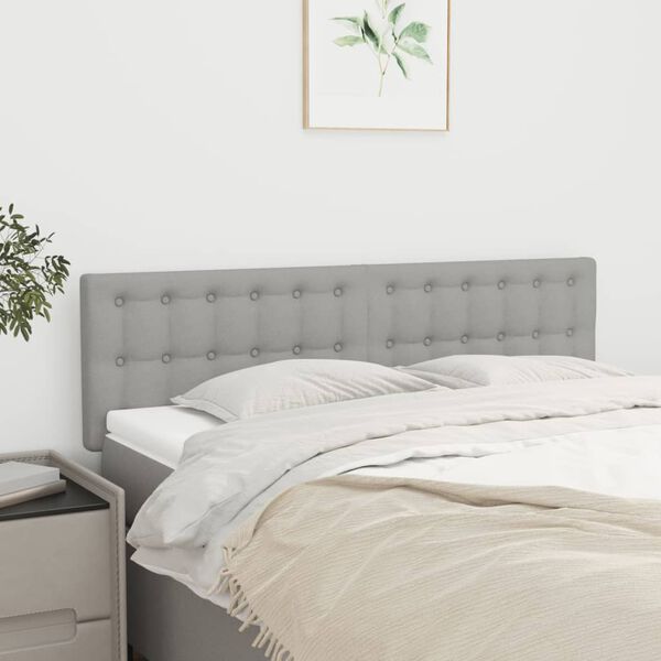 vidaXL T&ecirc;tes de lit Gris clair 144x5x78/88 cm Tissu