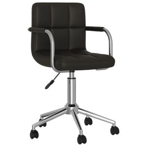 vidaXL Chaise pivotante de salle &agrave; manger Noir Similicuir