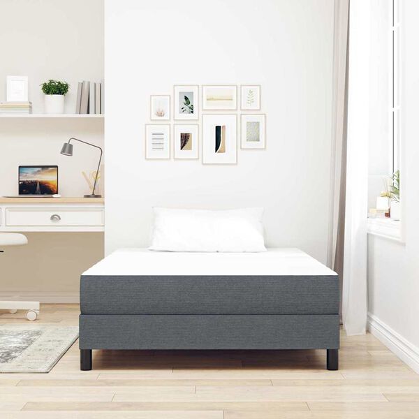 vidaXL Matelas de Lit avec matelas Gris 120 x 200 cm tissu