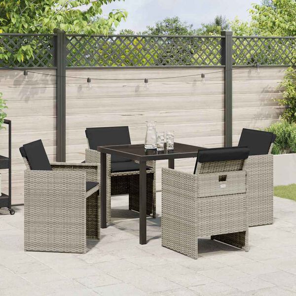 vidaXL Ensemble de salle &agrave; manger pour jardin 5 pcs Gris clair