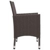 vidaXL Ensemble &agrave; manger de jardin et coussins 5 pcs Marron