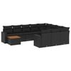 vidaXL Salon de jardin 11 pcs avec coussins noir r&eacute;sine tress&eacute;e