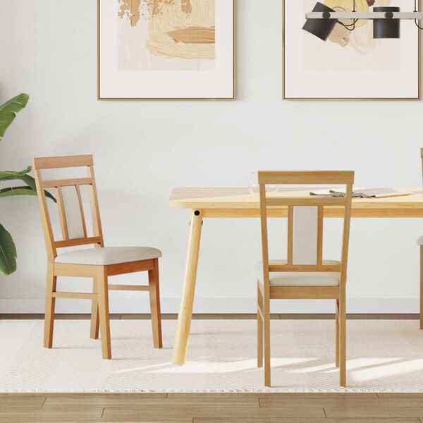 vidaXL Chaise de salle &agrave; manger 2 pcs Naturel et clair