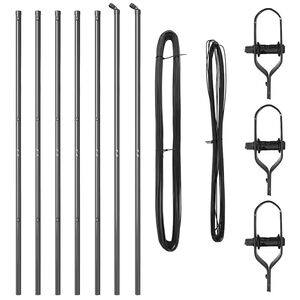vidaXL Poteaux de clôture 7 pcs Gris Ø32mm 210 cm Acier galvanisé