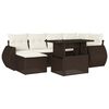 vidaXL Salon de jardin avec coussins 7 pcs marron r&eacute;sine tress&eacute;e