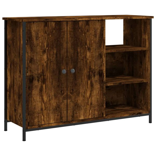 vidaXL Buffet ch&ecirc;ne fum&eacute; 100x33x75 cm bois d'ing&eacute;nierie