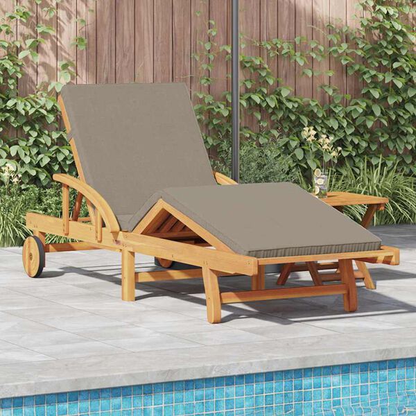 vidaXL Transat avec coussin Taupe 200 x 67 x 84cm Bois d'acacia massif