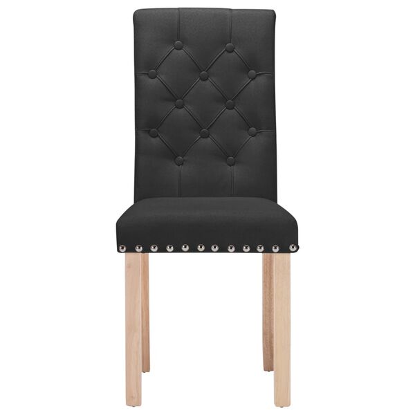 vidaXL Chaises &agrave; manger lot de 4 noir tissu