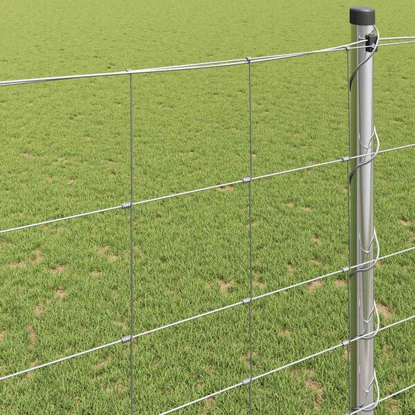 vidaXL Cl&ocirc;ture de prairie Argent&eacute; 25 x 1,4 m Acier galvanis&eacute;