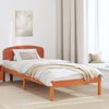 vidaXL Cadre de lit avec t&ecirc;te de lit Brun cire 90 x 190 cm Pin massif