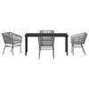 vidaXL Ensemble de salle &agrave; manger pour jardin avec coussin 5 pcs Gris