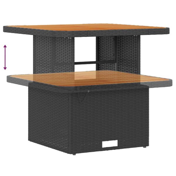 vidaXL Ensemble de canap&eacute; de jardin 9 pcs Noir polyrotin