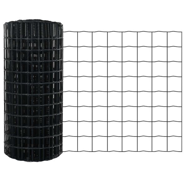 vidaXL Cl&ocirc;ture Euro Gris 0,4 x 50 m Fer rev&ecirc;tu de PVC
