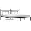 vidaXL Cadre de lit m&eacute;tal sans matelas avec t&ecirc;te de lit noir 200x200cm