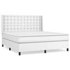 vidaXL Sommier &agrave; lattes de lit avec matelas Blanc 180x200cm Similicuir