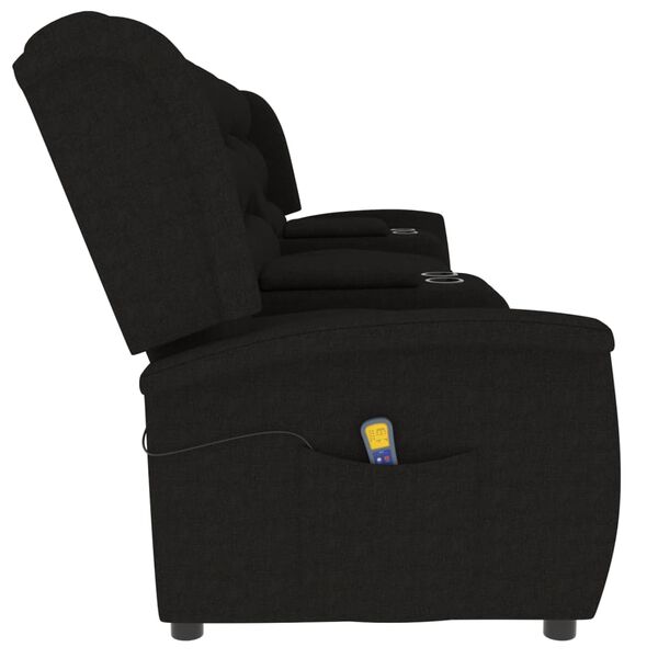 vidaXL Fauteuil de massage inclinable et porte-gobelets 4 places noir