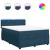 vidaXL Sommier &agrave; lattes de lit et matelas bleu 160x200 cm velours