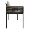 vidaXL Banc ext&eacute;rieur Noir et blanc cr&egrave;me 117 x 54 x 74.5 cm polyrotin