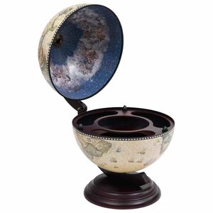 vidaXL Support de vin globe de dessus de table Bois d'eucalyptus Vert