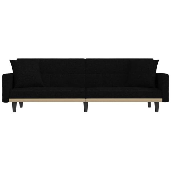 vidaXL Canap&eacute;-lit avec coussins noir tissu