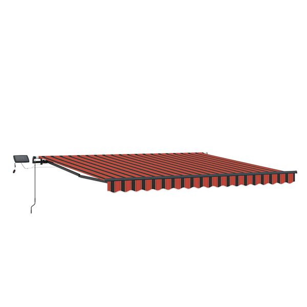 vidaXL Auvent manuel r&eacute;tractable avec LED 450x300 cm Orange et marron