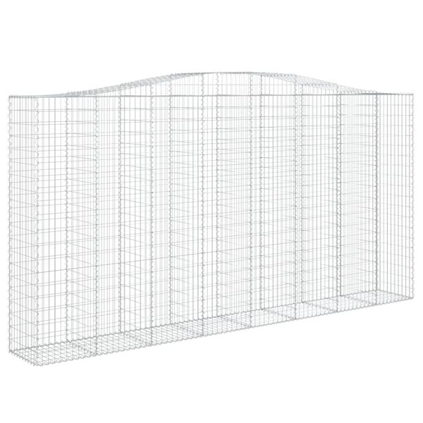 vidaXL Panier de gabions arqu&eacute; 400x50x200/220 cm Fer galvanis&eacute;