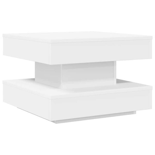 vidaXL Table basse rotative à 360 degrés blanc 50x50x34,5 cm