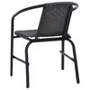 vidaXL Ensemble &agrave; manger de jardin 3 pcs Noir