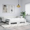 vidaXL Lit de jour et lit gigogne et matelas blanc 90x200cm similicuir