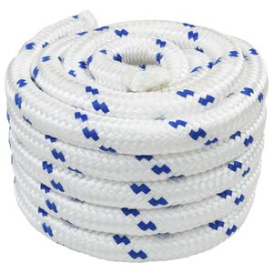 vidaXL Corde de bateau 3 mm 50 m Blanc et bleu