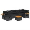 vidaXL Salon de jardin 8 pcs avec coussins noir r&eacute;sine tress&eacute;e