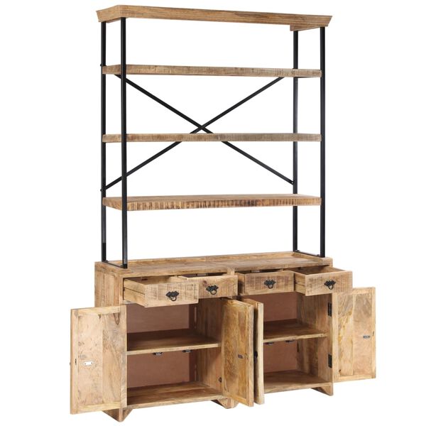 vidaXL Buffet avec &eacute;tag&egrave;res Bois de manguier massif 120x35x200 cm