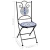 vidaXL Mobilier de bistro 3 pcs mosaïque Carreau céramique Bleu Blanc