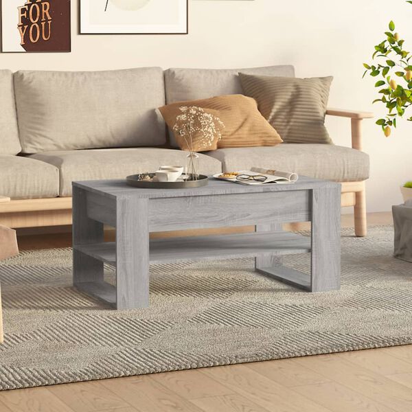 vidaXL Table basse sonoma gris 102x55x45 cm bois d'ing&eacute;nierie