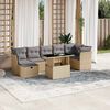 vidaXL Salon de jardin avec coussins 8 pcs beige r&eacute;sine tress&eacute;e