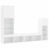 vidaXL Unit&eacute;s murales TV avec LED 4 pcs blanc bois d'ing&eacute;nierie