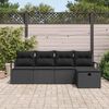 vidaXL Ensemble de Canap&eacute;s avec coussin 5 pcs Noir polyrotin