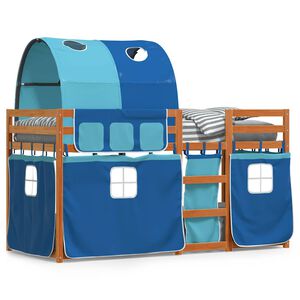 vidaXL Lit superpos&eacute; sans matelas bleu 80x200 cm bois de pin massif