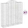 vidaXL Paniers &agrave; gabions arqu&eacute;s 7 pcs 200x50x200/220 cm Fer galvanis&eacute;