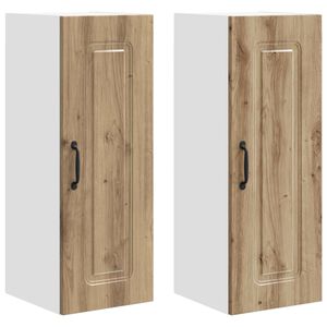 vidaXL Panneau de lave-vaisselle Kalmar 2 pc Ch&ecirc;ne artisanal