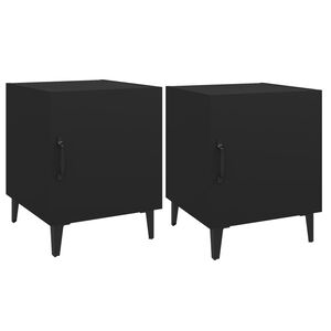 vidaXL Tables de chevet 2 pcs Noir Bois d'ing&eacute;nierie