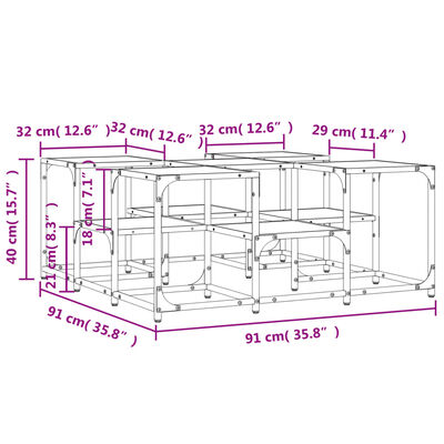 vidaXL Table basse chêne marron 91x91x40 cm bois d'ingénierie
