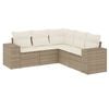vidaXL Salon de jardin avec coussins 5 pcs beige r&eacute;sine tress&eacute;e