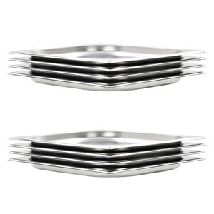 vidaXL R&eacute;cipients Gastronorm 8 pcs GN 1/2 20 mm Acier inoxydable