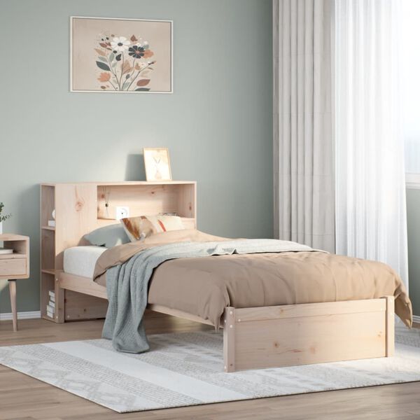 vidaXL Lit biblioth&egrave;que sans matelas 90x200 cm bois de pin massif